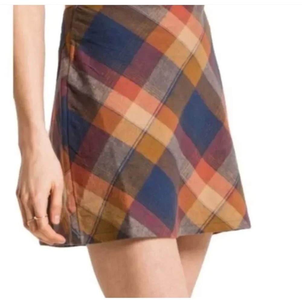 Altar'd State Clueless Plaid Mini Skirt Blue Yellow Pink Cotton Women Size M
